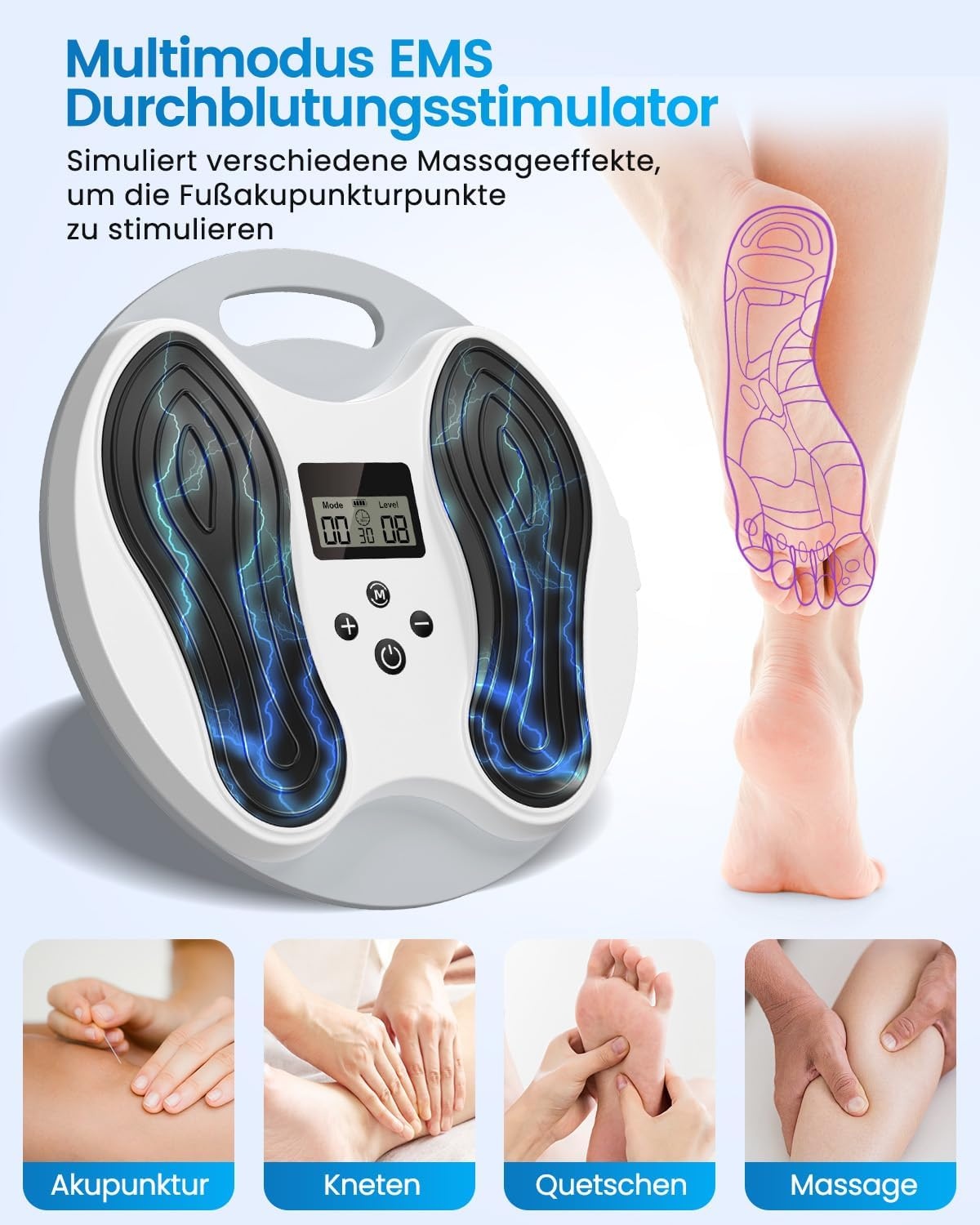 Dancespot TENS & EMS voetmassageapparaat voor doorbloeding - Ivoor