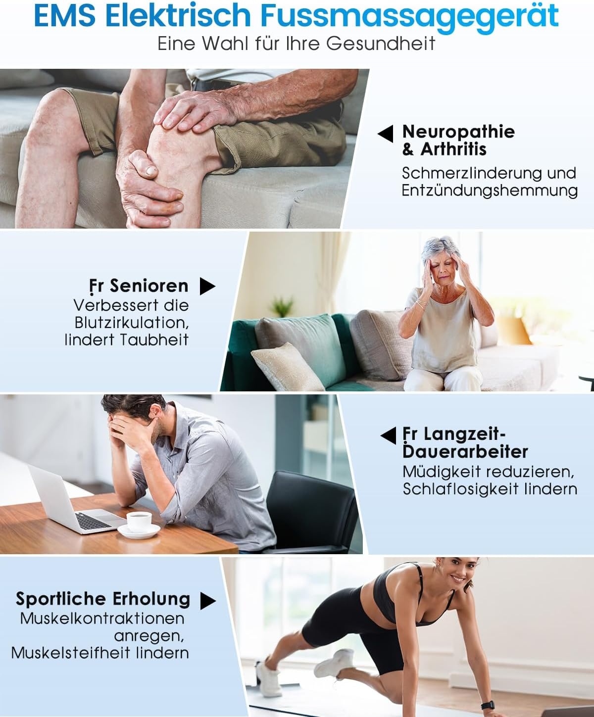 Dancespot TENS & EMS voetmassageapparaat voor doorbloeding - Ivoor
