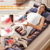 Massagekussen voor het hele lichaam, massagekussen met verwarming, 9 massagemodi en 9 snelheidsmodi met afneembare nekmassage (bruin)