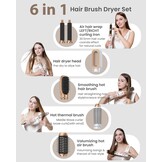 MogaWave 6-in-1 Airstyler en Föhnborstel Wit
