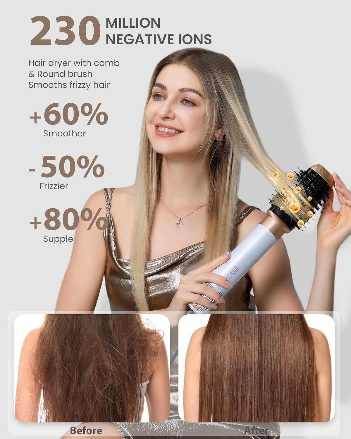 MogaWave 6-in-1 Airstyler en Föhnborstel Wit