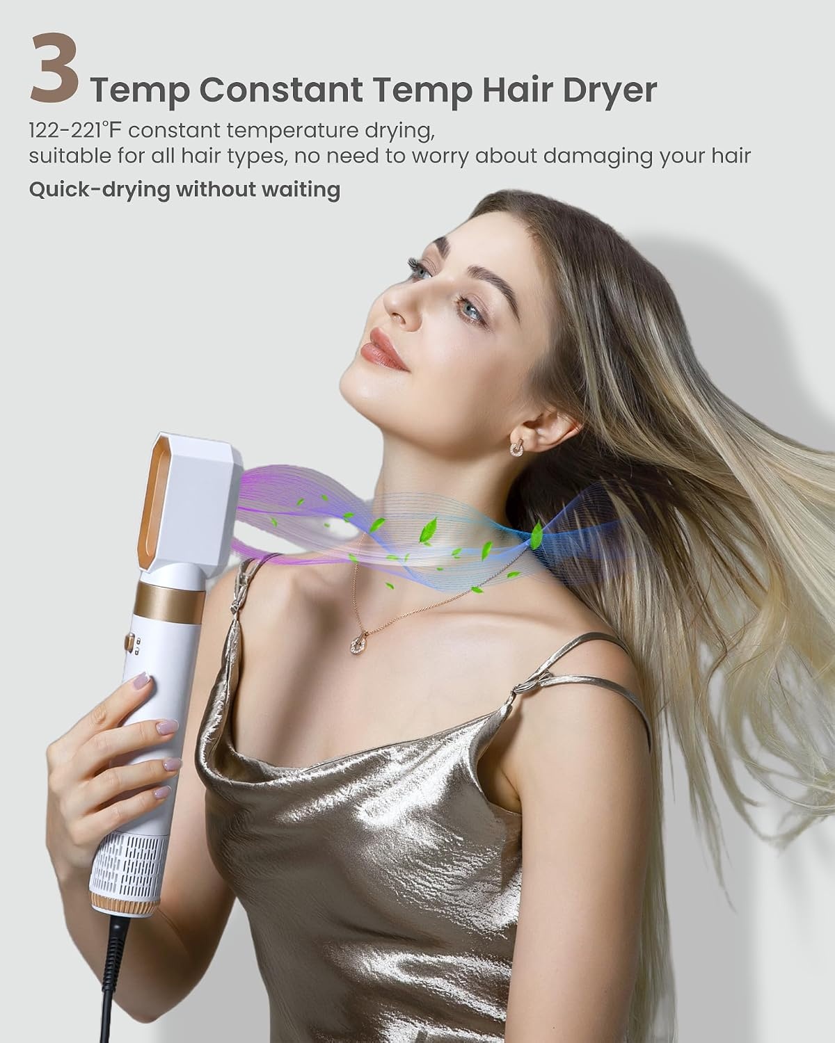 MogaWave 6-in-1 Airstyler en Föhnborstel Wit