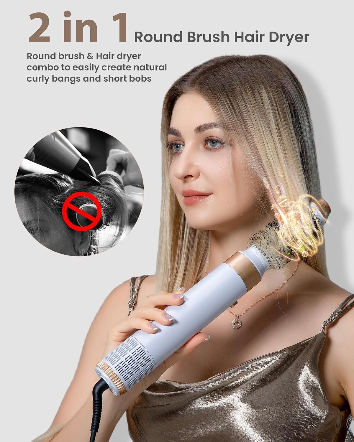 MogaWave 6-in-1 Airstyler en Föhnborstel Wit