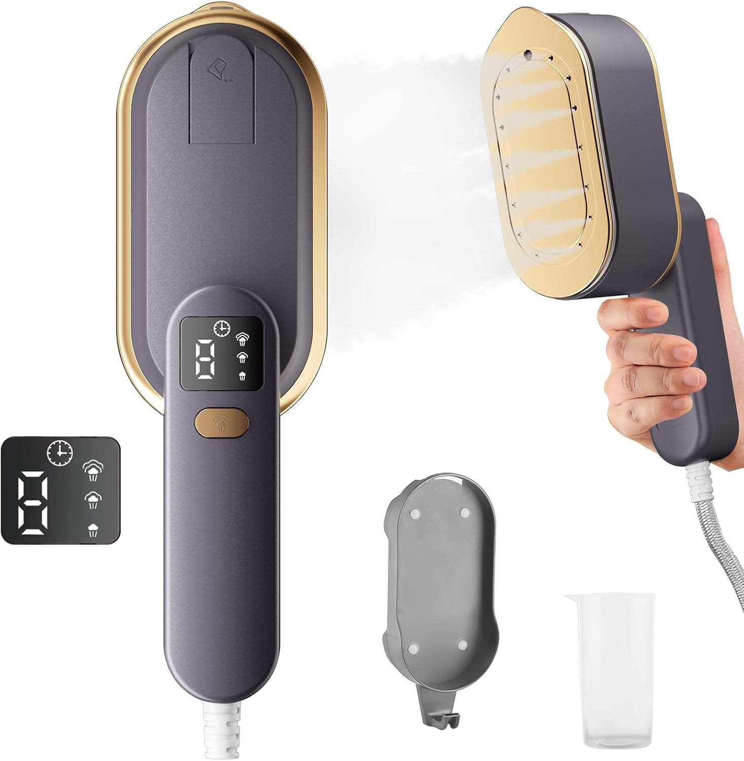 Krachtige Handstoomstrijkijzer 2000W - 180° Draaibaar - Grijs