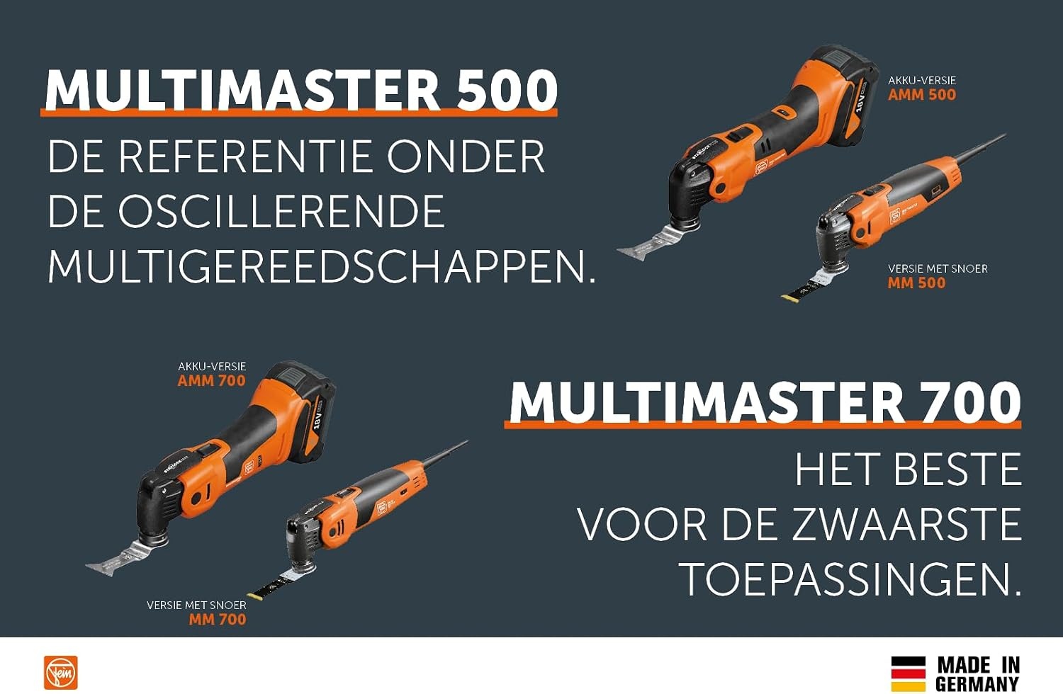 FEIN Multimaster MM 500 Plus Top, MultiTool met meer dan 30 accessoires - Maat MM 500 Plus Top