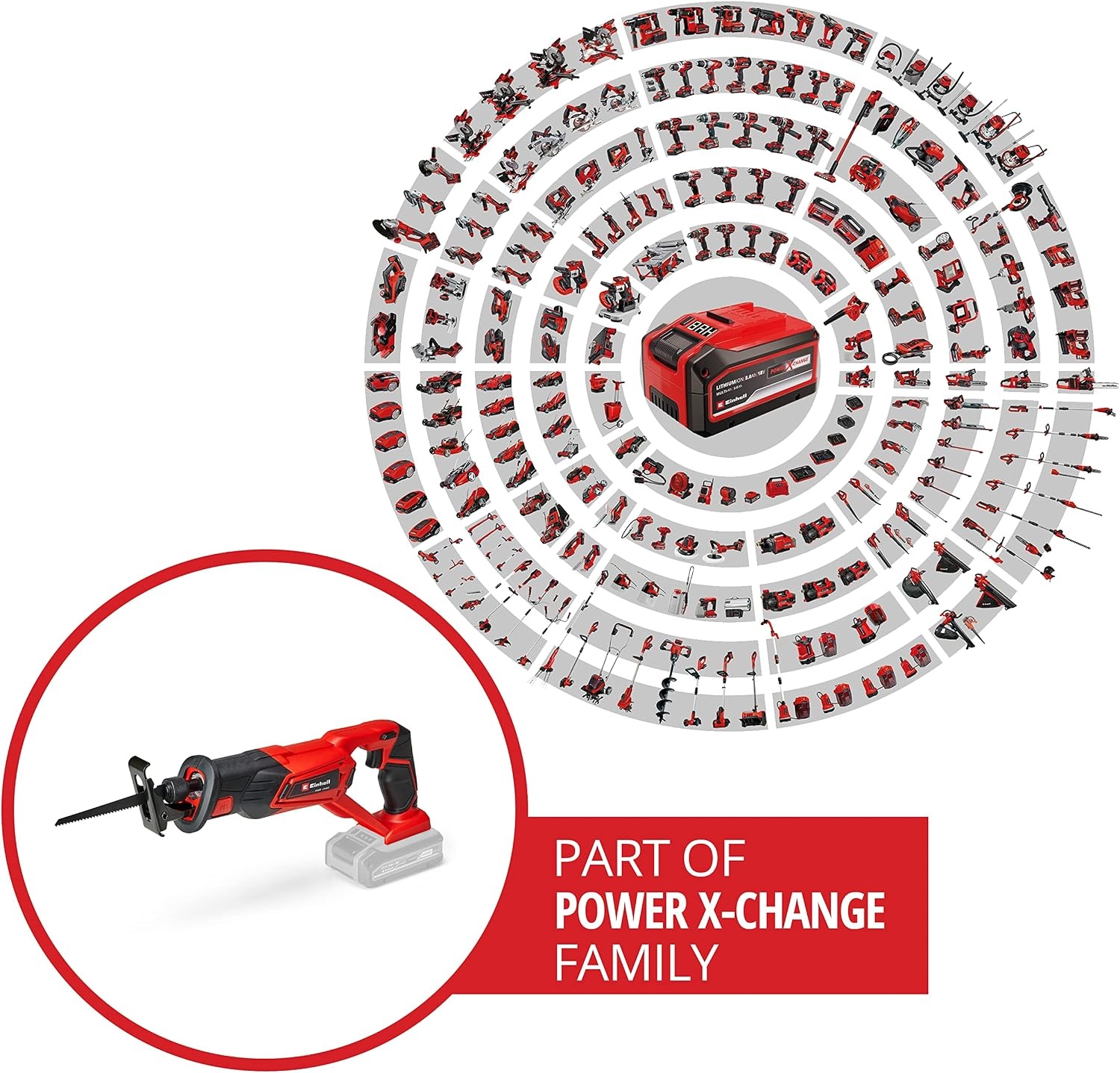 Einhell Accu Reciprozaag TE-AP 18/22 Li-Solo Zwart/Rood