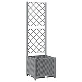Plantenbak met latwerk 40x40x136 cm Lichtgrijs (46% Korting)