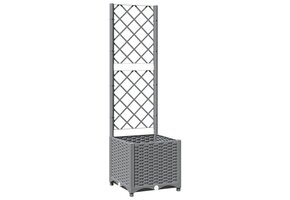 Plantenbak met latwerk 40x40x136 cm Lichtgrijs (46% Korting)