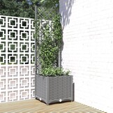 Plantenbak met latwerk 40x40x136 cm Lichtgrijs (46% Korting)