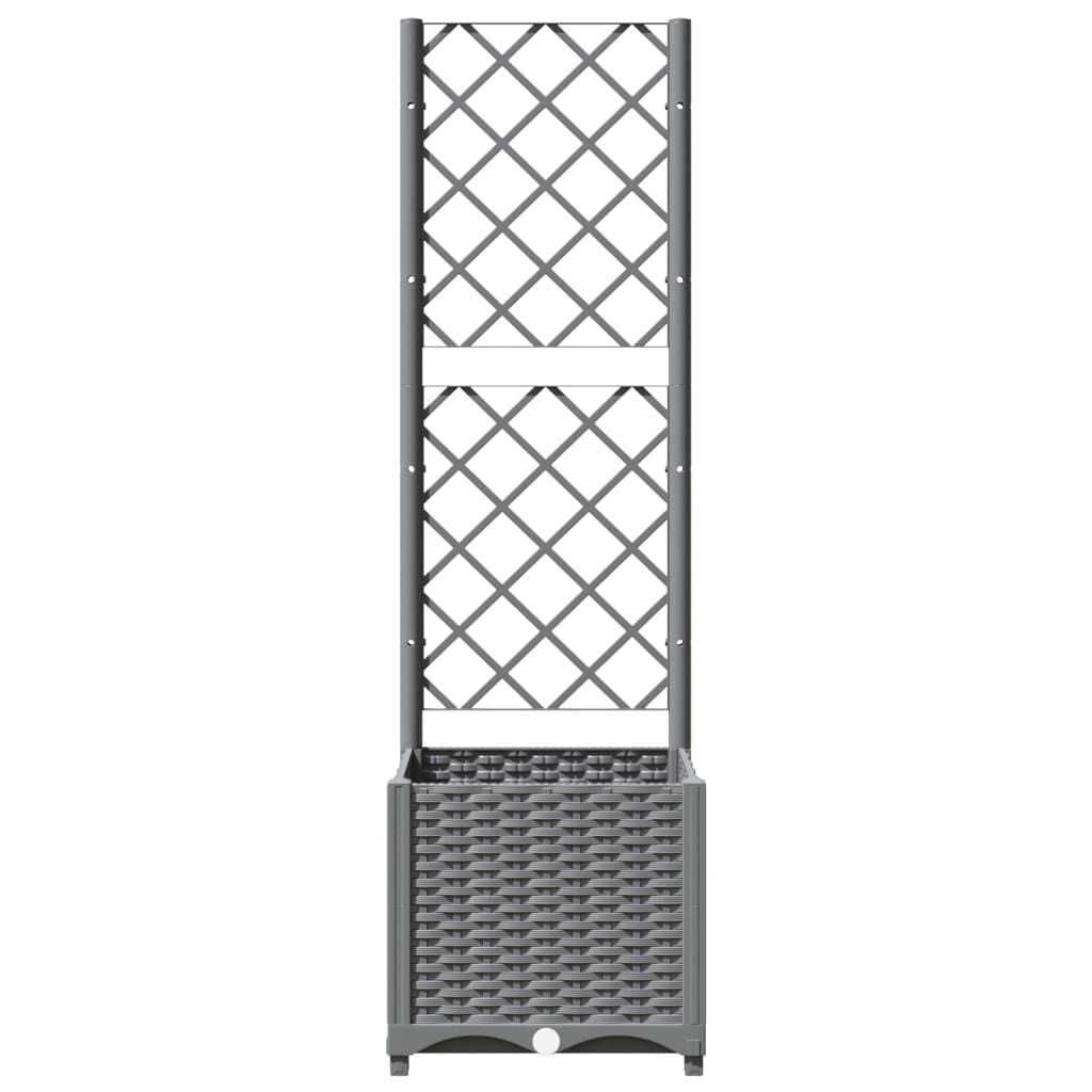 Plantenbak met latwerk 40x40x136 cm Lichtgrijs (46% Korting)