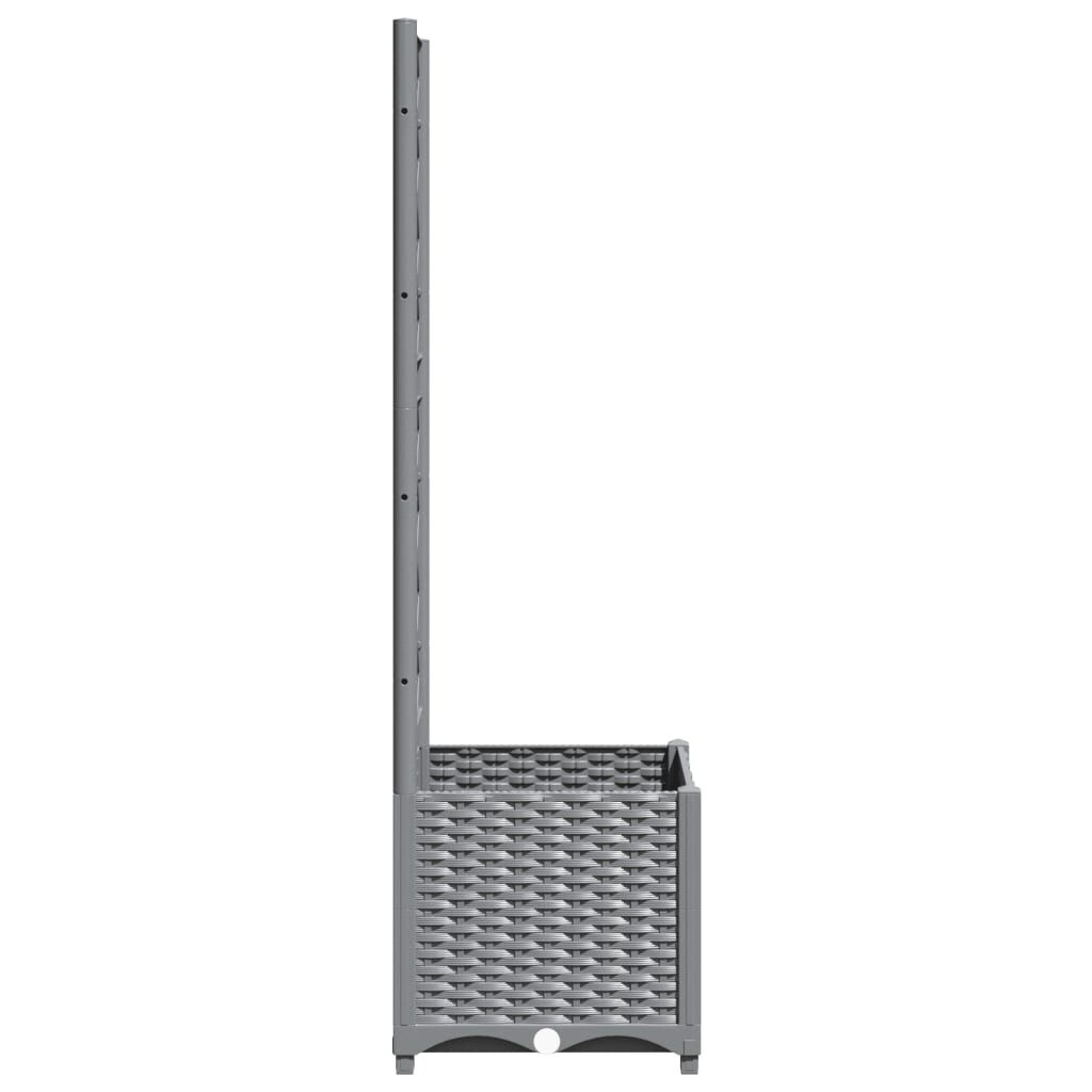 Plantenbak met latwerk 40x40x136 cm Lichtgrijs (46% Korting)