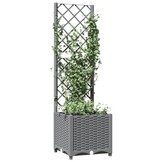 Plantenbak met latwerk 40x40x136 cm Lichtgrijs (46% Korting)