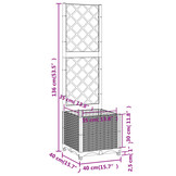Plantenbak met latwerk 40x40x136 cm Lichtgrijs (46% Korting)