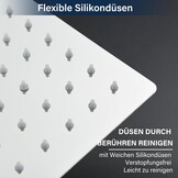 Led-douchekop, regendouche, 40 cm, roestvrij staal, met zelfreinigende sproeiers, vierkant, chroom