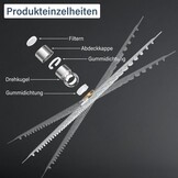 Led-douchekop, regendouche, 40 cm, roestvrij staal, met zelfreinigende sproeiers, vierkant, chroom