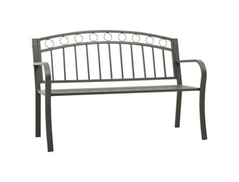 vidaXL Tuinbank 120 cm staal grijs