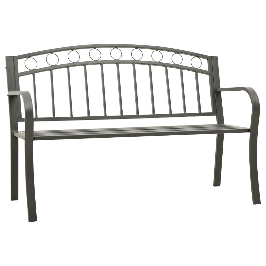 vidaXL Tuinbank 120 cm staal grijs