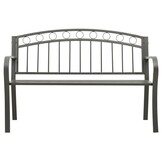 vidaXL Tuinbank 120 cm staal grijs