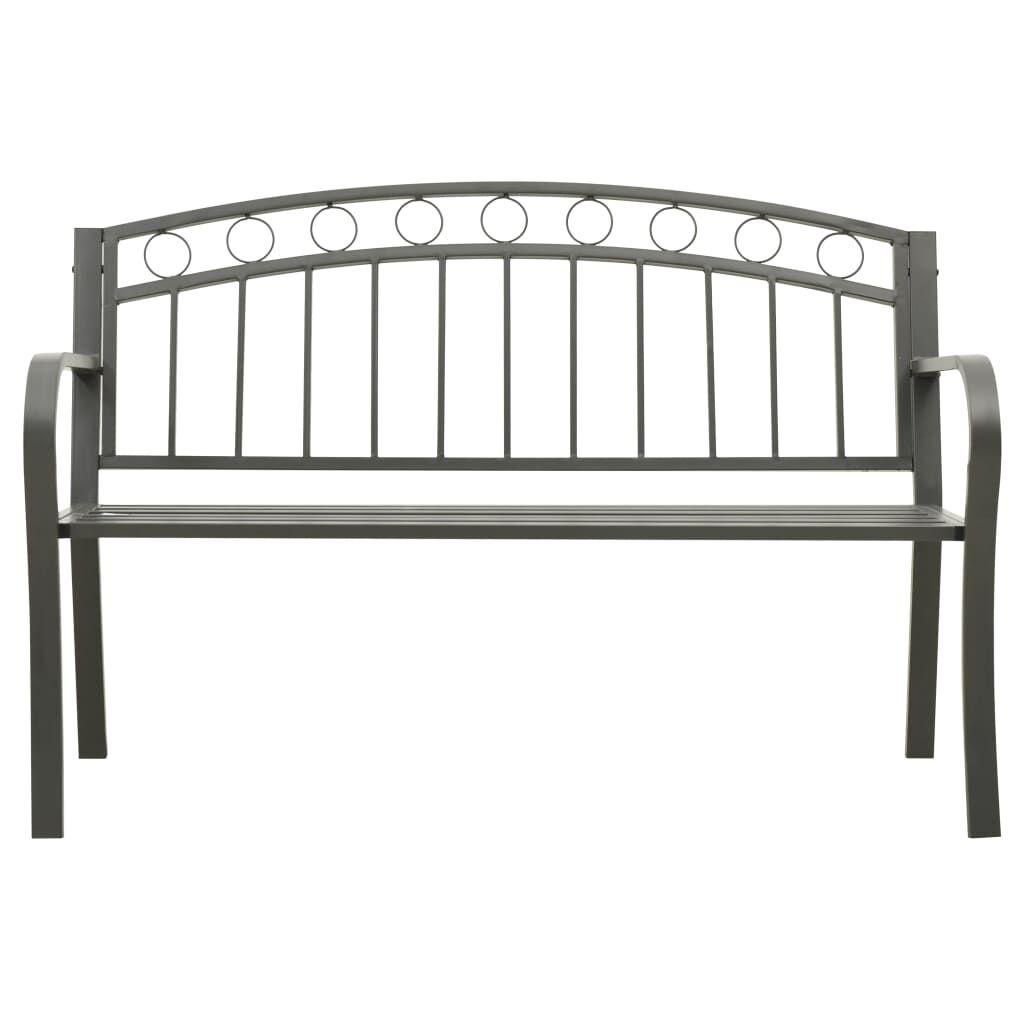 vidaXL Tuinbank 120 cm staal grijs