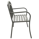 vidaXL Tuinbank 120 cm staal grijs