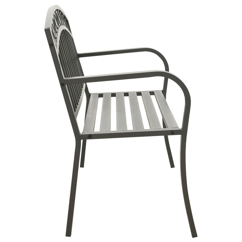 vidaXL Tuinbank 120 cm staal grijs