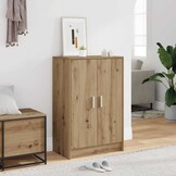 vidaXL Schoenenkast 60x35x92 cm bewerkt hout artisanaal eikenkleur