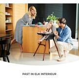 Kinderkraft 2-in-1 hoge kinderstoel FINI, hoge babystoel, kinderstoeltje, combistoel, houten poten, veiligheidsgordel, voetensteun, dubbel eetblad, 5-puntsveiligheidsgordel, grijs