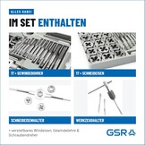 GSR Gustav Stursberg Schroefdraadsnijset 40-delig M3-M12 + BSP 1/8 inch zilver