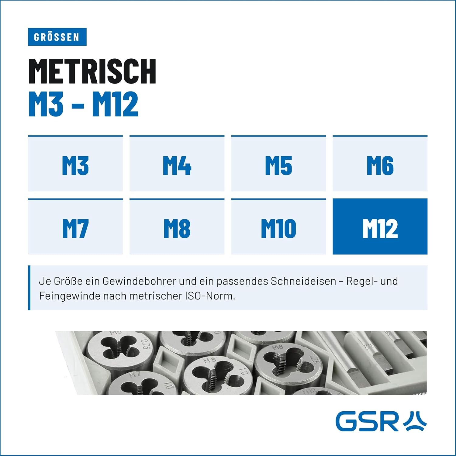 GSR Gustav Stursberg Schroefdraadsnijset 40-delig M3-M12 + BSP 1/8 inch zilver