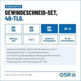 GSR Gustav Stursberg Schroefdraadsnijset 40-delig M3-M12 + BSP 1/8 inch zilver