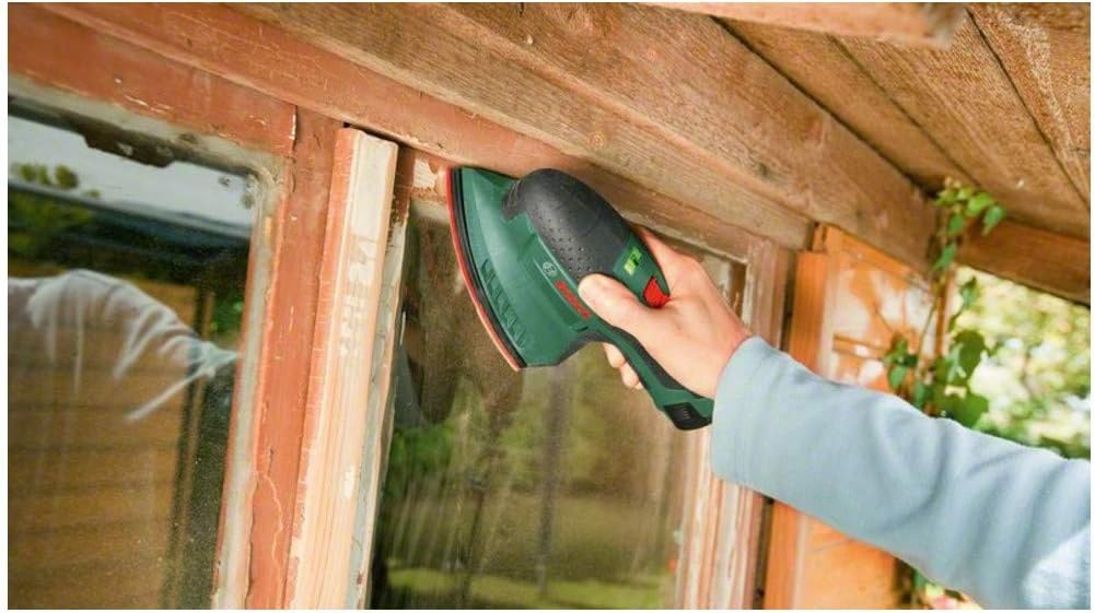 Bosch Home and Garden EasySander 12 Multischuurmachine met accu, zonder accu, 12 volt systeem, in kartonnen doos.