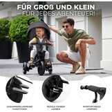 Kinderkraft Aveo Dreirad - Kinderdriewieler met duwstang - Grijs - Tot 25 kg