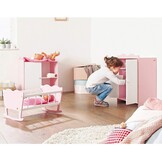 Pinolino 253414 Poppenwieg 'Jasmine' Compleet 4-delig roze
