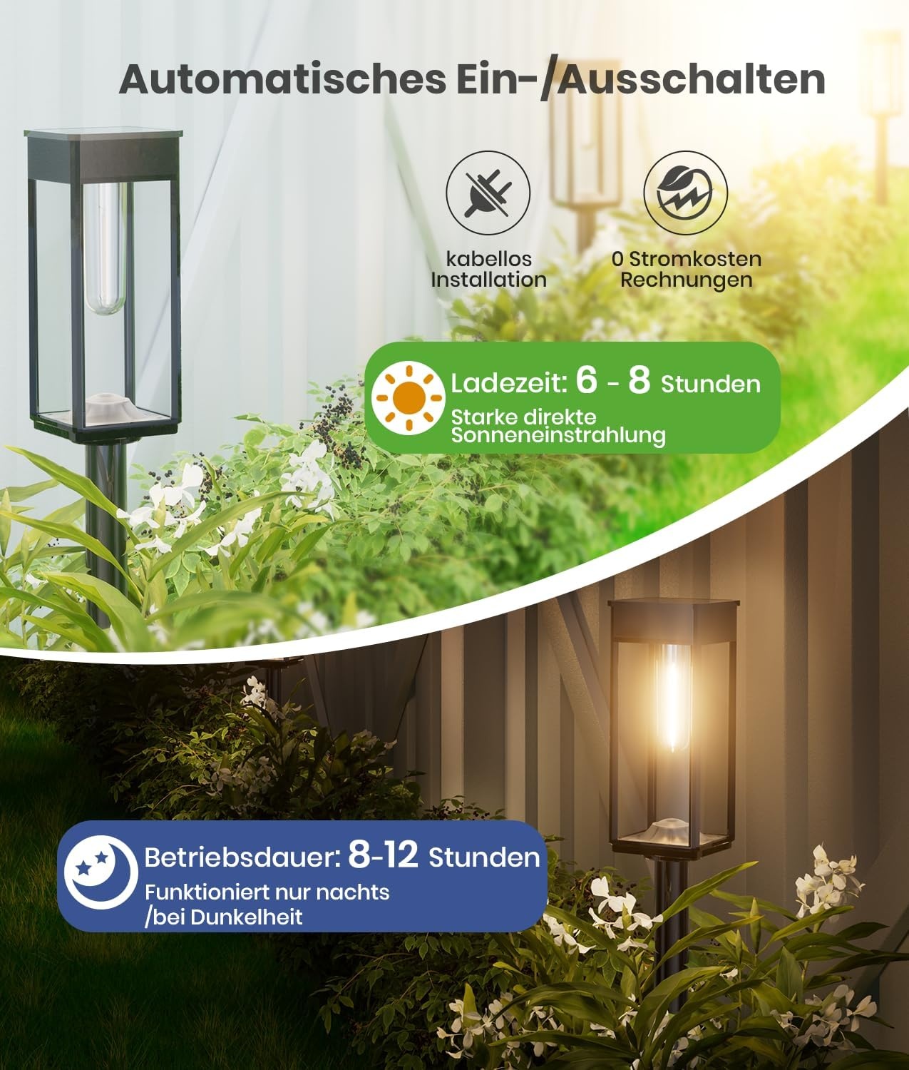 Zonnelampen voor buiten, tuin, tuinverlichting op zonne-energie met langere werktijd, extreem heldere tuinverlichting op zonne-energie, IP65 waterdicht, tuindecoratie voor balkon, terras, outdoor