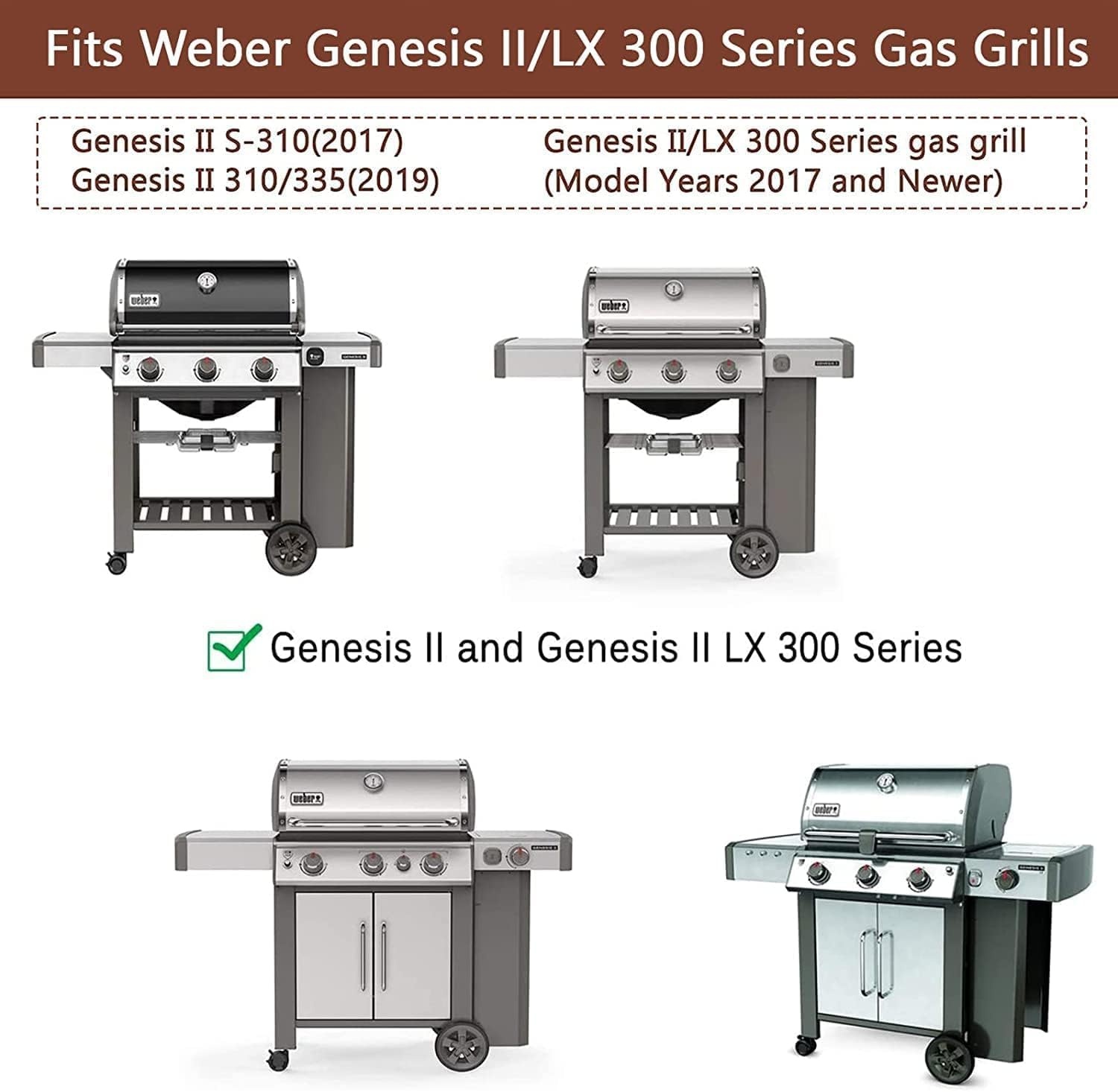 GFTIME 43,4 cm flavorizer bars voor Weber Genesis II/LX 300 Serie II E-310, II E-330, II E-335, II S-335, II LX S/E-340, Genesis II 210, LX 240 (2017 en Newer), verwarmingsplaten voor Weber