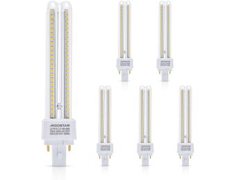 Aigostar Pack van 5 PLC 2U lampen, 15W Mais G24 buis, Neutraal Wit Licht 4000K, 1540lm, Niet verstelbaar