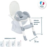 THERMOBABY - De loo WC-verloopstuk - Smart, leuk en hygiënisch - verstelbare voeten - antislip stappen - compact opvouwbaar - vanaf 18 maanden - gemaakt in Frankrijk - Charmgrijs