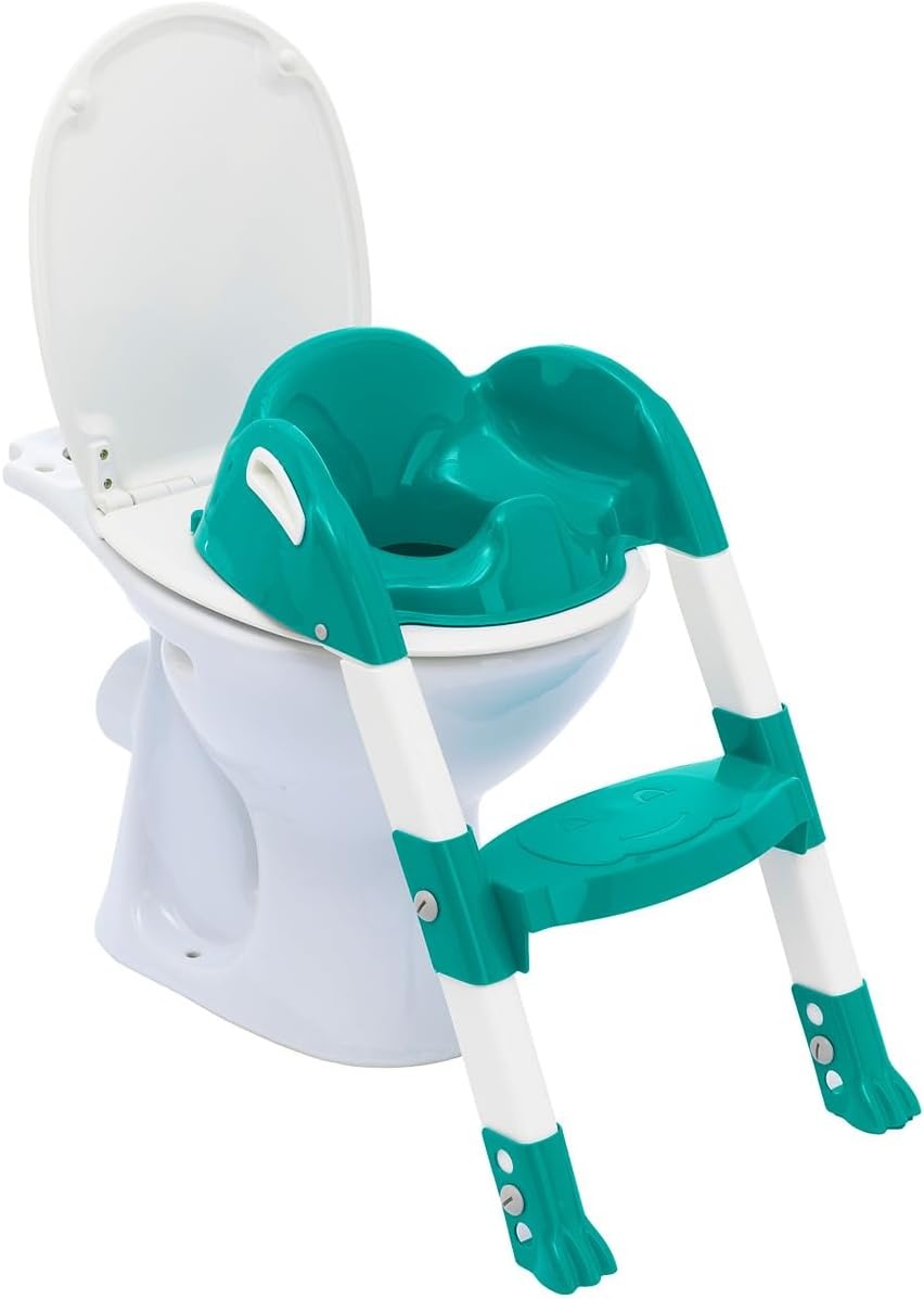 THERMOBABY - De loo WC-verloopstuk - Smart, leuk en hygiënisch - verstelbare voeten - antislip stappen - compact opvouwbaar - vanaf 18 maanden - gemaakt in Frankrijk - Charmgrijs