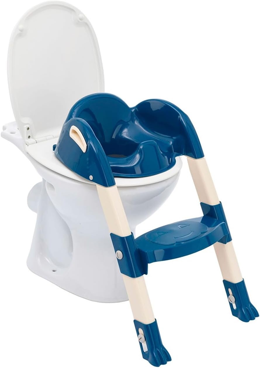 THERMOBABY - De loo WC-verloopstuk - Smart, leuk en hygiënisch - verstelbare voeten - antislip stappen - compact opvouwbaar - vanaf 18 maanden - gemaakt in Frankrijk - Charmgrijs