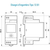 finder 12.81.8.230.000 ASTRO-timer met astro programma 1 kanaal NFC,Grijs