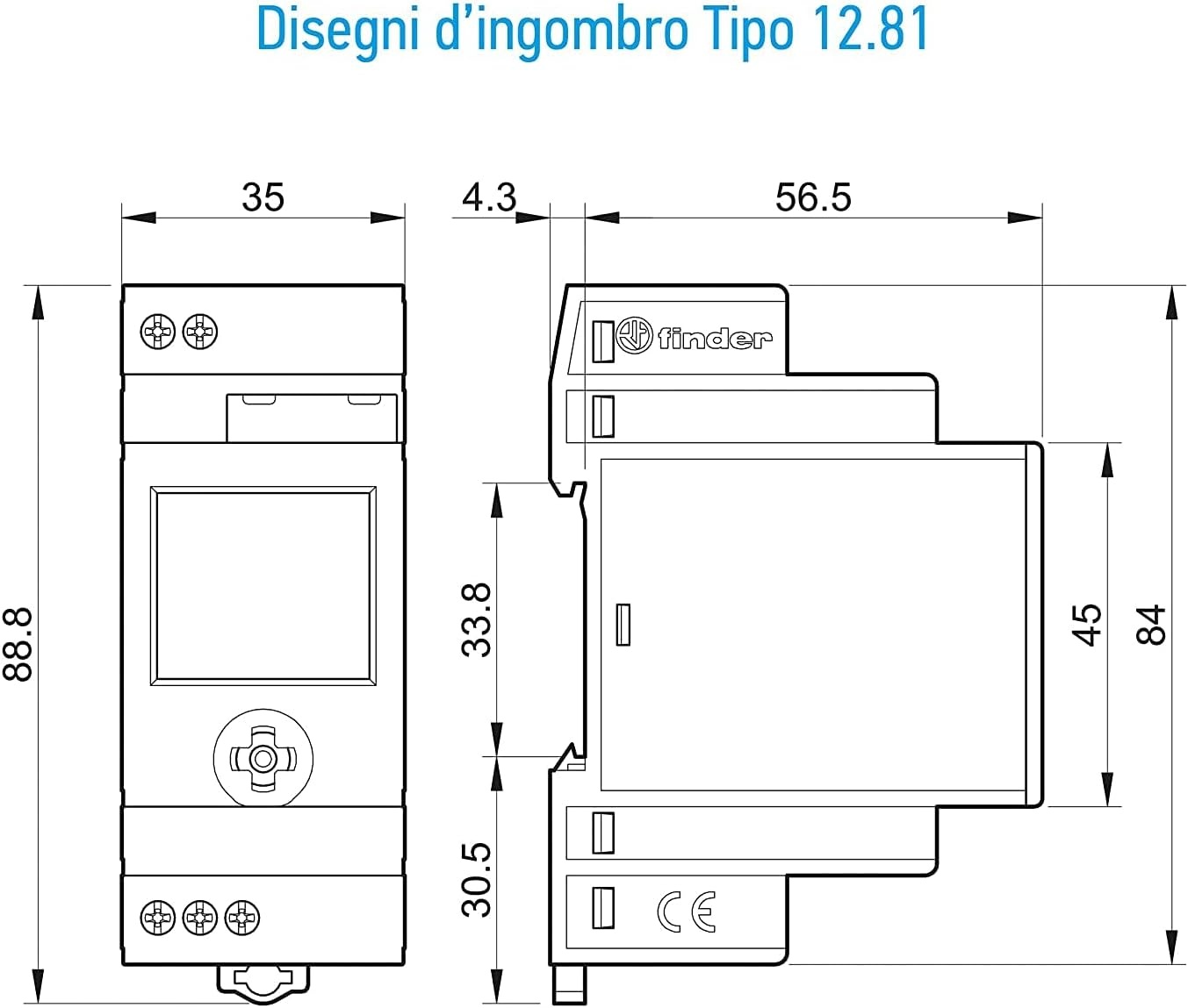 finder 12.81.8.230.000 ASTRO-timer met astro programma 1 kanaal NFC,Grijs
