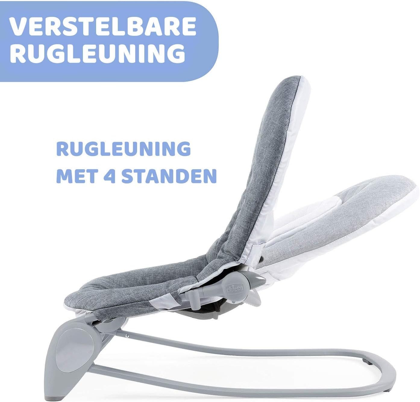 Chicco - Wipstoel Hooplà - 0 tot 18 kg - Verstelbaar naar Kinderstoel - Kantelbare Rugleuning - Inclusief Speelboog - 4 Wielen - Grijs (Titanium)