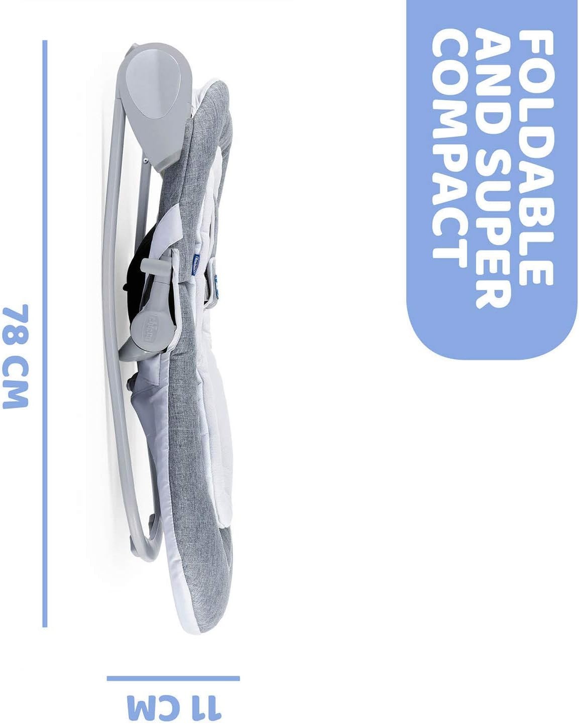 Chicco - Wipstoel Hooplà - 0 tot 18 kg - Verstelbaar naar Kinderstoel - Kantelbare Rugleuning - Inclusief Speelboog - 4 Wielen - Grijs (Titanium)
