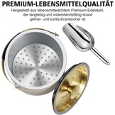 3,2L Moderne Geïsoleerde Ijsemmer met Siliconen Deksel, Schep, Zeef, Dubbelwandige Roestvrijstalen Ijsemmer voor Feestjes & Cocktailbar, Ideaal als Cadeau (Parelwit)