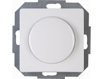 Kopp PARIS Druk-wisselschakelaar-dimmer met draaischakelaar, arctisch wit, voor 7-110 W gloeilampen en 3-35 W led, dimbare lichtschakelaar voor transformatoren, fasedimmer met softgrip