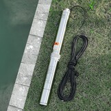 VEVOR Dompelpomp voor diepe fonteinen, IP68, uitgangsvermogen 750 W, 230 V, debiet 100 l/min, opvoerhoogte 75 m, met 20 m kabel, waterpomp van roestvrij staal voor industriële irrigatie