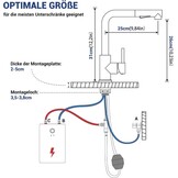DAYONE Lage druk keukenkraan uittrekbaar lage druk keukenkraan 3 aansluitingen 2 straalmodi 360° draaibaar L-slang uittrekbaar keukenkraan