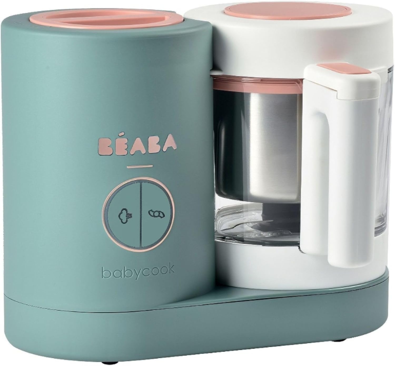 BÉABA - Babycook Neo - Babyvoedingprocessor Made in France - Mixer-Koker - Glazen Kom en Roestvrijstalen Kom - Babyvoeding diversificatie - Babyvoeding - Snel Stomen - Nacht Blauw