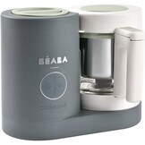 BÉABA - Babycook Neo - Babyvoedingprocessor Made in France - Mixer-Koker - Glazen Kom en Roestvrijstalen Kom - Babyvoeding diversificatie - Babyvoeding - Snel Stomen - Nacht Blauw