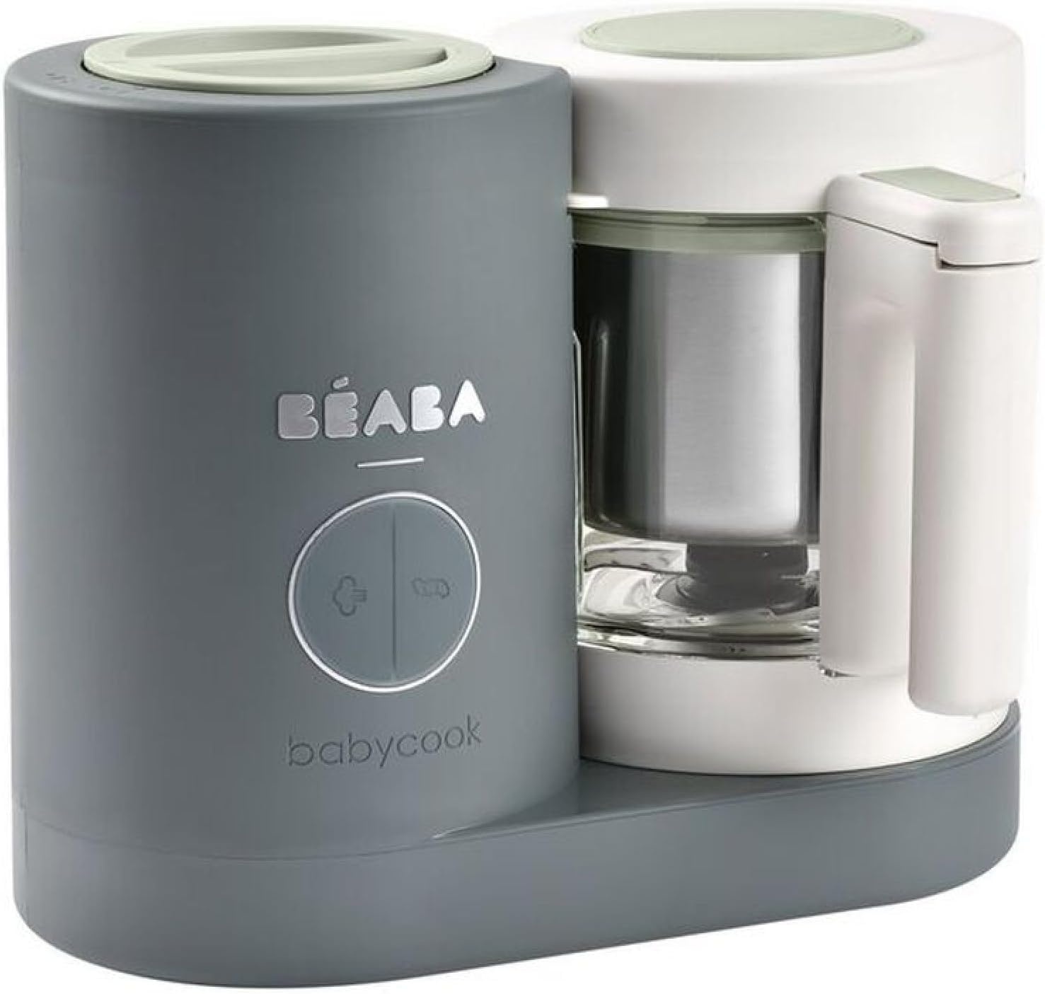 BÉABA - Babycook Neo - Babyvoedingprocessor Made in France - Mixer-Koker - Glazen Kom en Roestvrijstalen Kom - Babyvoeding diversificatie - Babyvoeding - Snel Stomen - Nacht Blauw